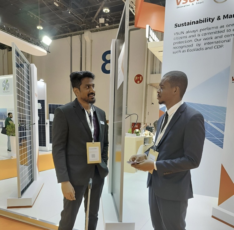 Enery International team at a solar industry exhibition